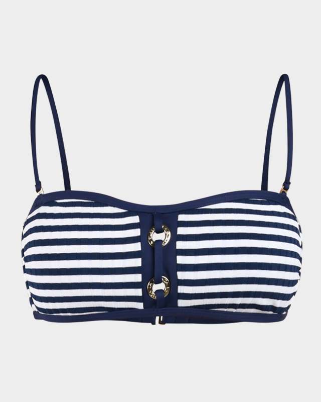 Sail Striped Bandeau Bikini Top
